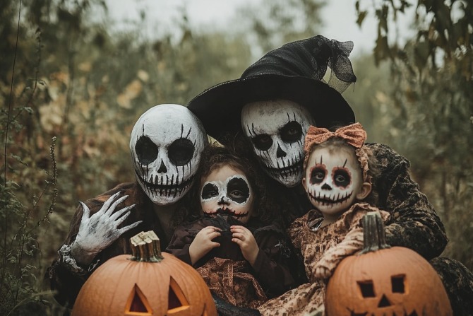Una familia preparada para celebrar Halloween - Rubén García