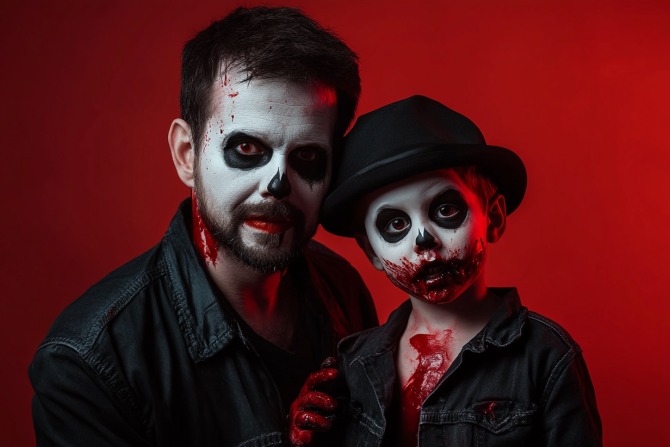 Una familia preparada para celebrar Halloween - Rubén García