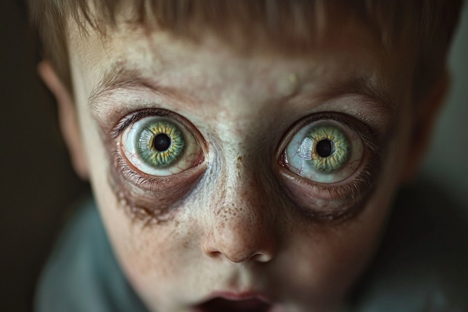 Un niño con maquillaje de Halloween - Rubén García