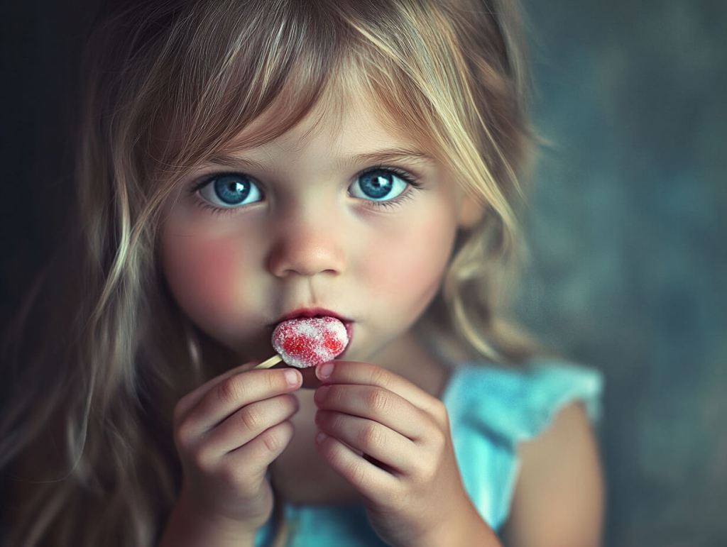 Una niña comiendo un dulce (foto: R.G.)