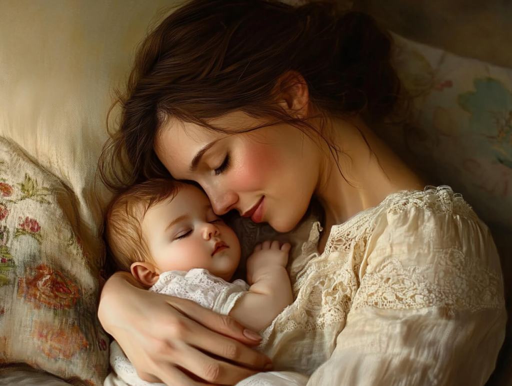 Madre e hijo, abrazados