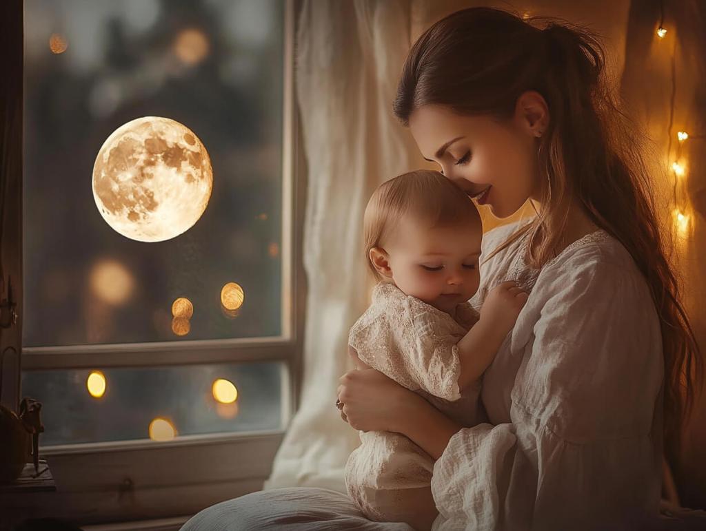 Madre y bebé, en un momento íntimo
