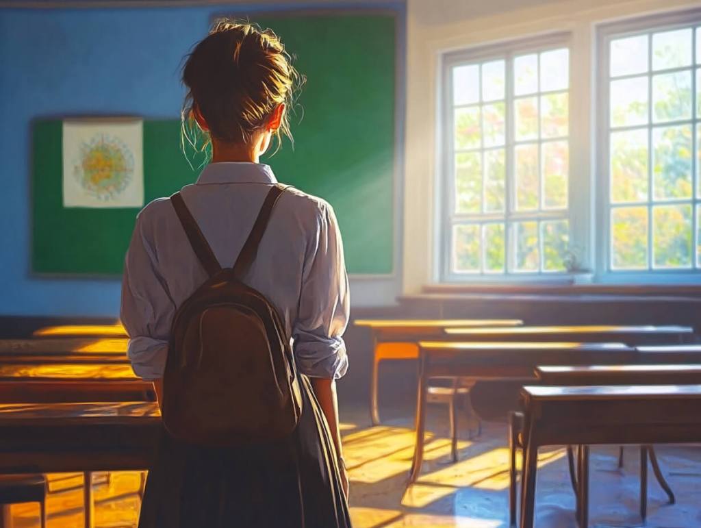 Una alumna de instituto llega a clase pero no hay actividad