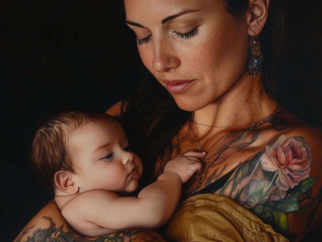 Retrato de una madre y su bebé