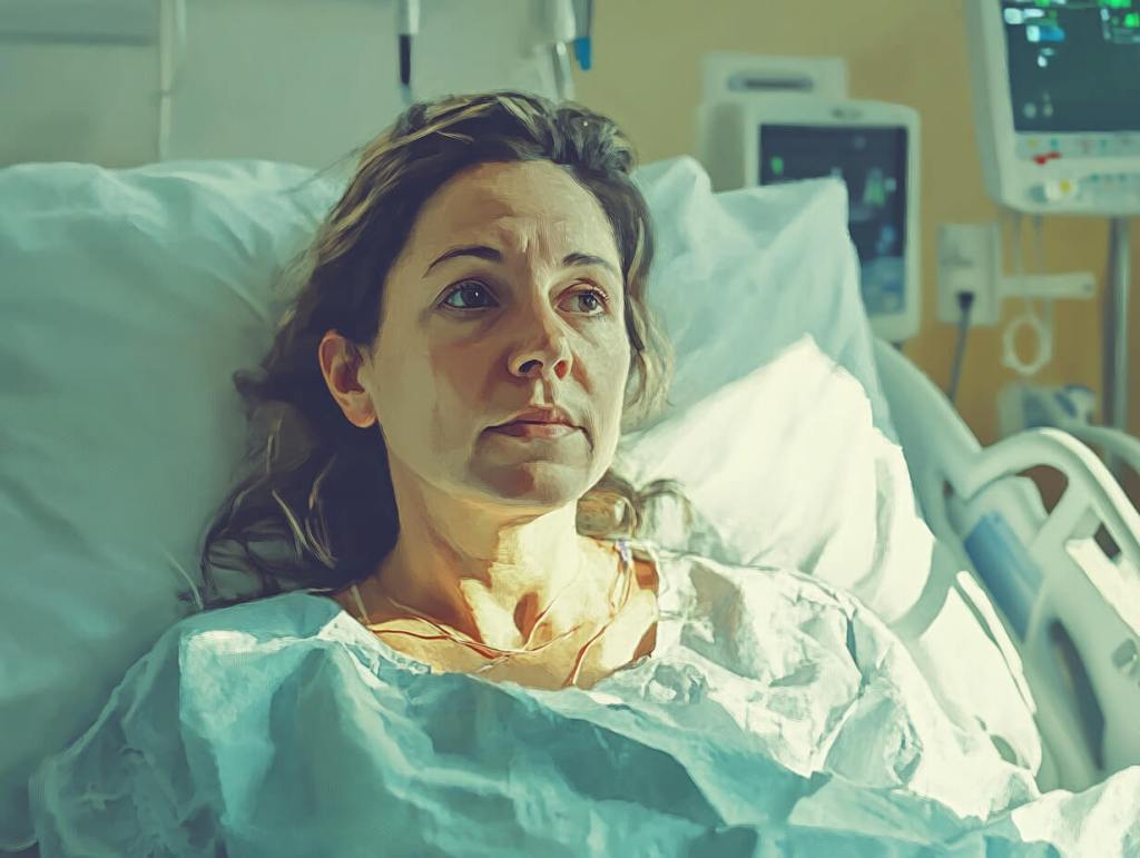 Una mujer en un hospital