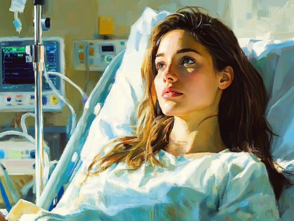 Una mujer joven, ingresada