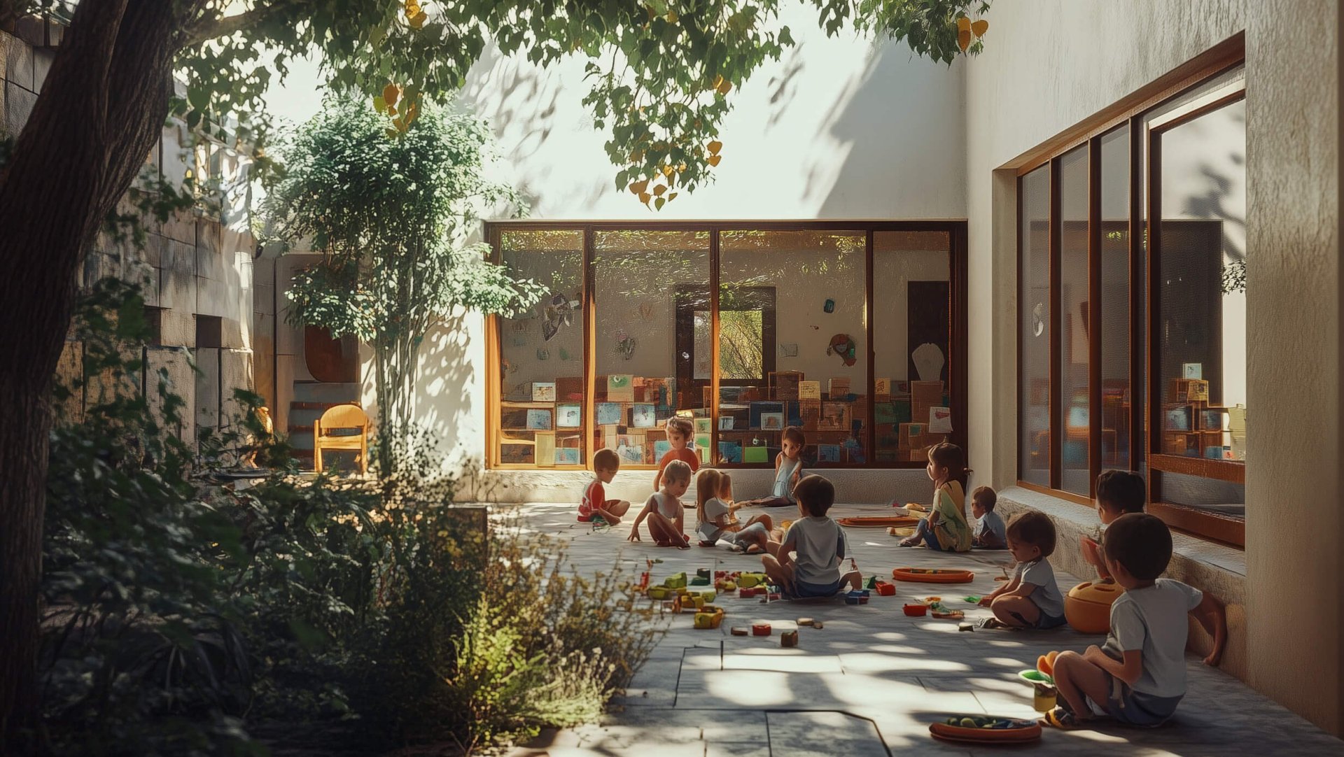 Niños y niñas de una escuela infantil
