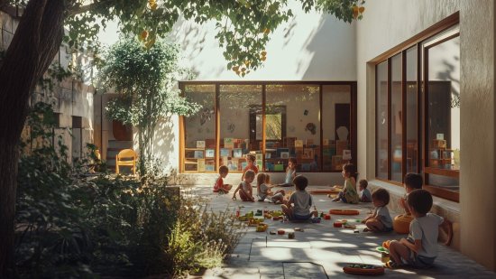 Niños y niñas de una escuela infantil