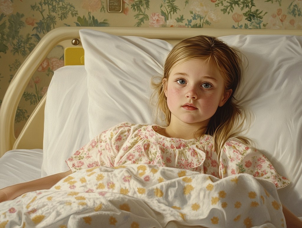 Niña enferma en la cama de un hospital - Rubén García