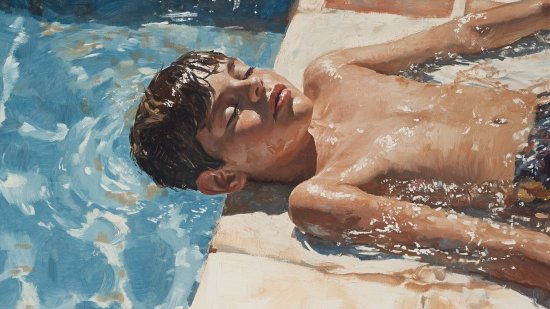 Un niño en el borde de la piscina