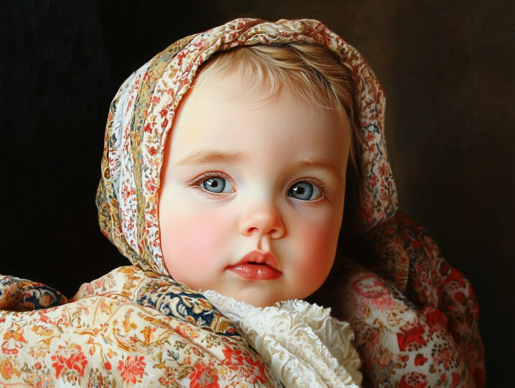 Una niña con ojos claros