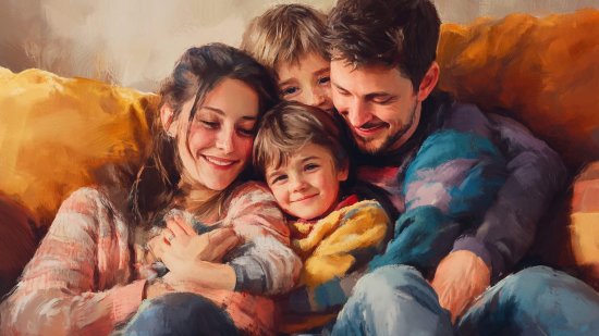 Una familia con niños pequeños (RG)