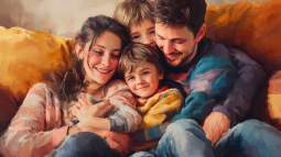 Una familia con niños pequeños (RG)