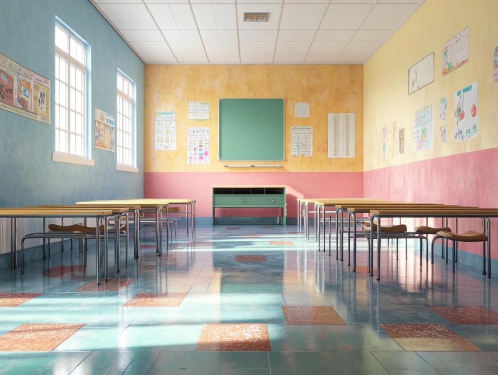 Un aula de un colegio vacía (foto: RG)