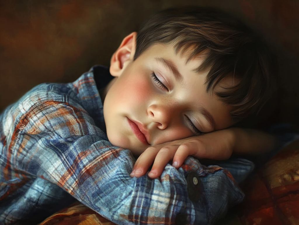 Un niño descansando