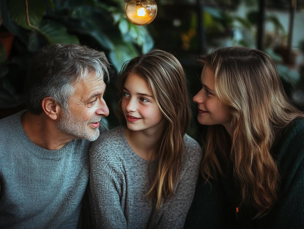 Una familia con una hija adolescente