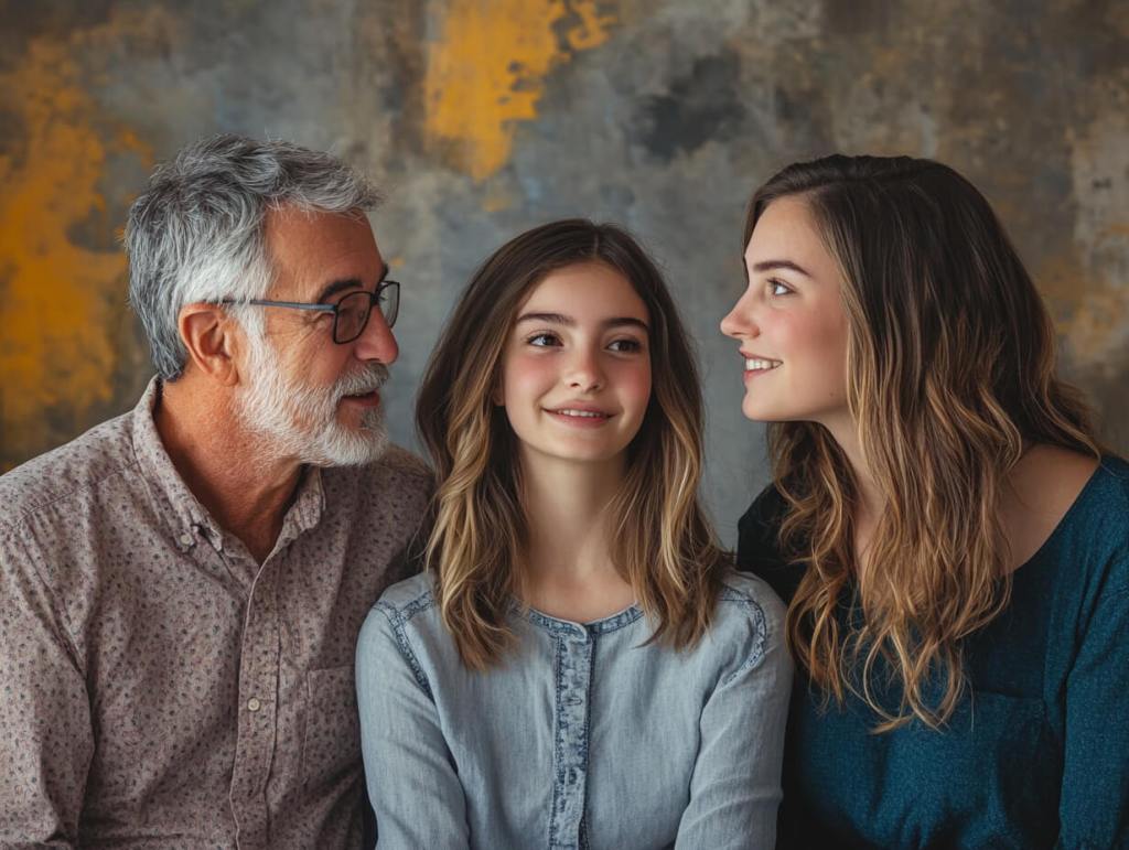 Unos padres hablan con su hija