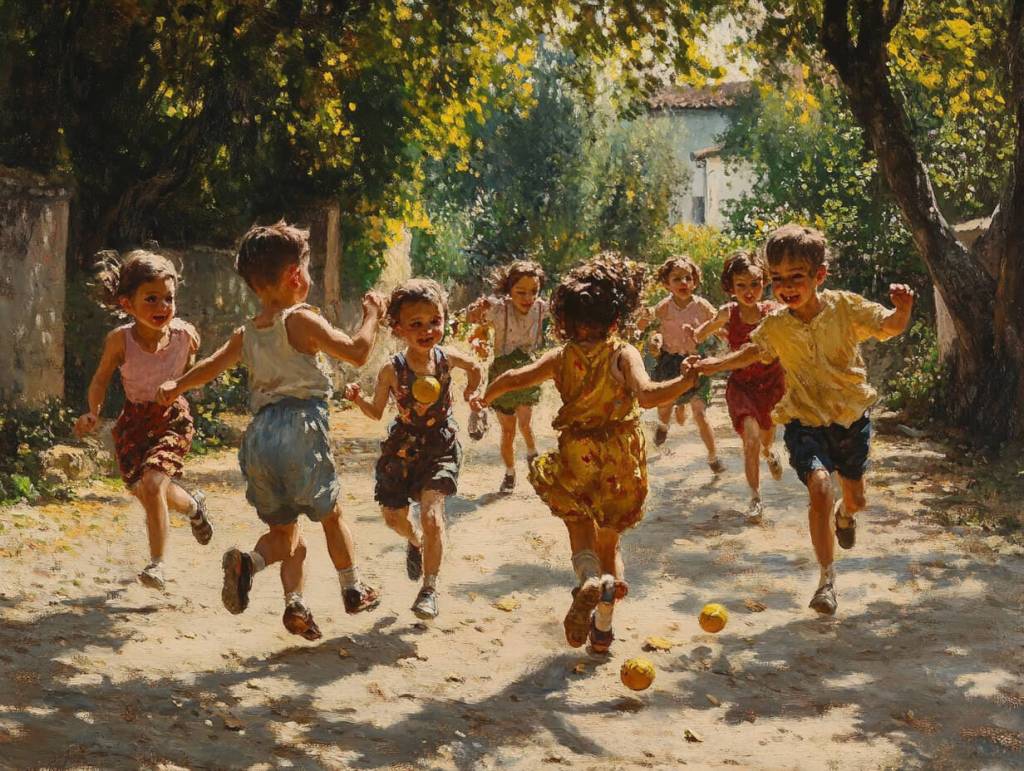 Niños jugando en el calle. Esto también es hacer deporte