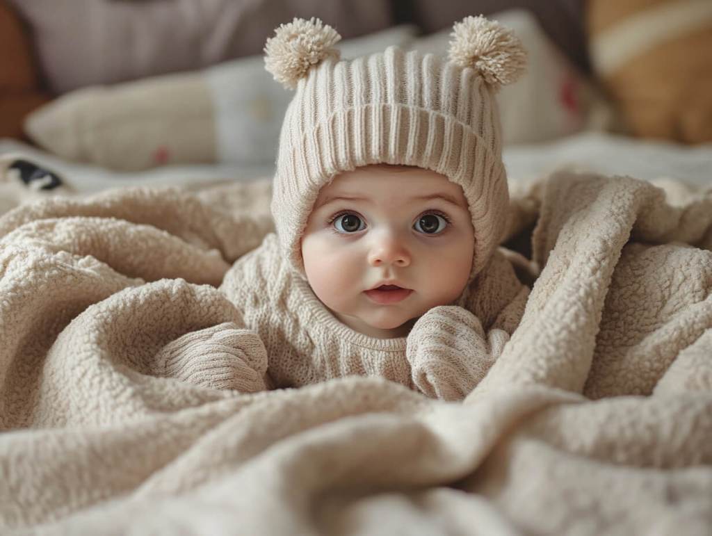 Un recién nacido con ropa limpia de invierno