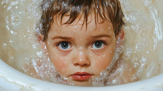 Un niño en una bañera (RG)
