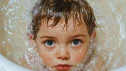 Un niño en una bañera (RG)