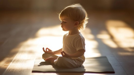 Un niño haciendo yoga (RG)