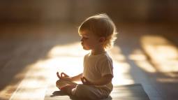 Un niño haciendo yoga (RG)