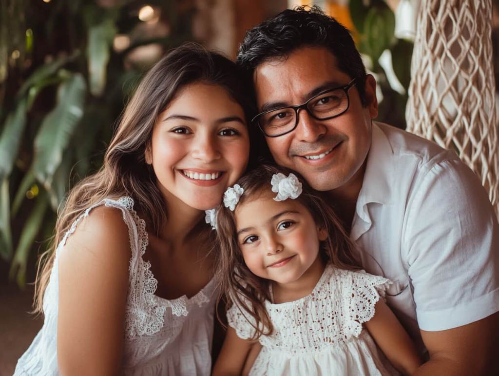 Una familia de madre, padre e hija