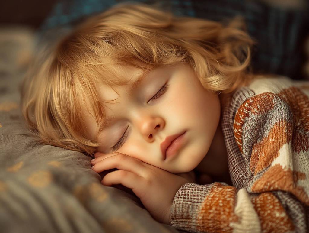 Un niño adormilado por estar enfermo con un virus