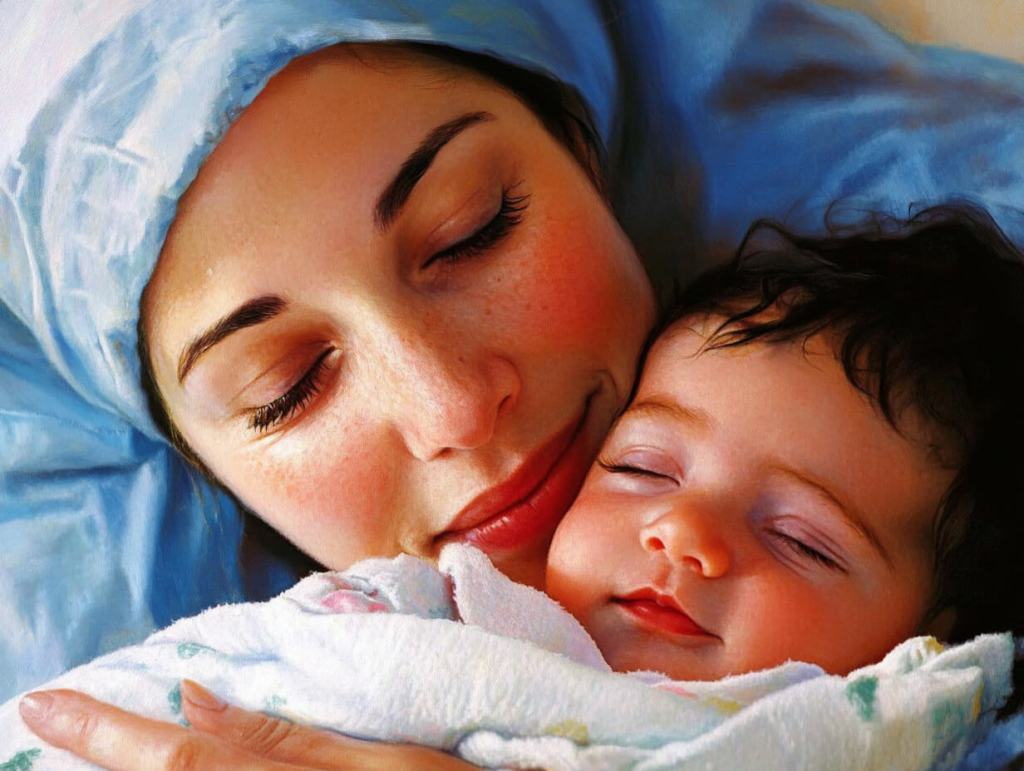 Una madre abraza a su hijo