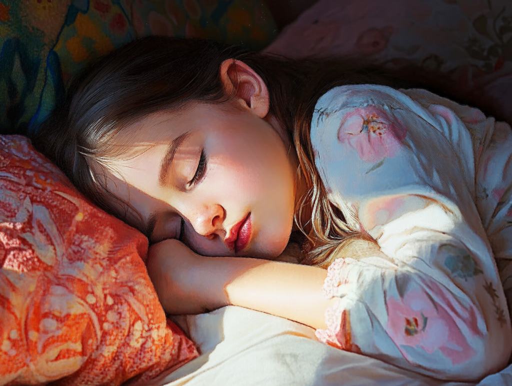 Una niña durmiendo
