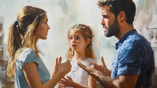 Una pareja discute delante de su hija (RG)