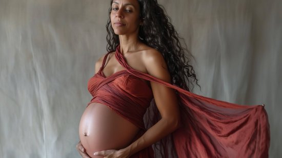 Una mujer, en la fase final del embarazo