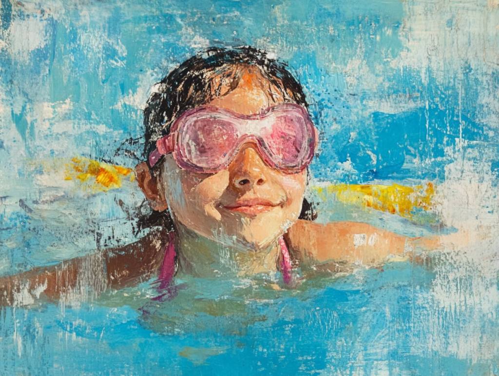 Una niña en la piscina (RG)