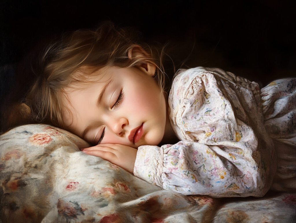 Una niña duerme tranquila