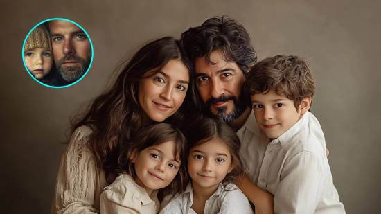 Posado de una familias con hijos