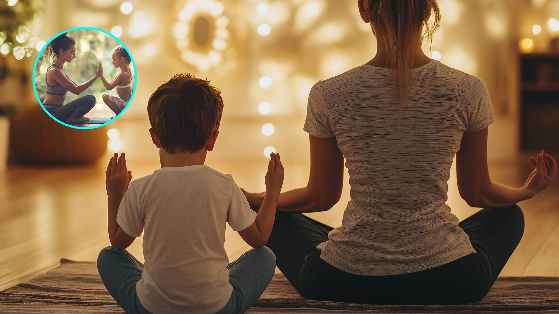 Madre e hijo, meditando