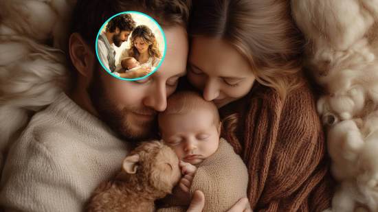 Una familia con su hijo recién nacido