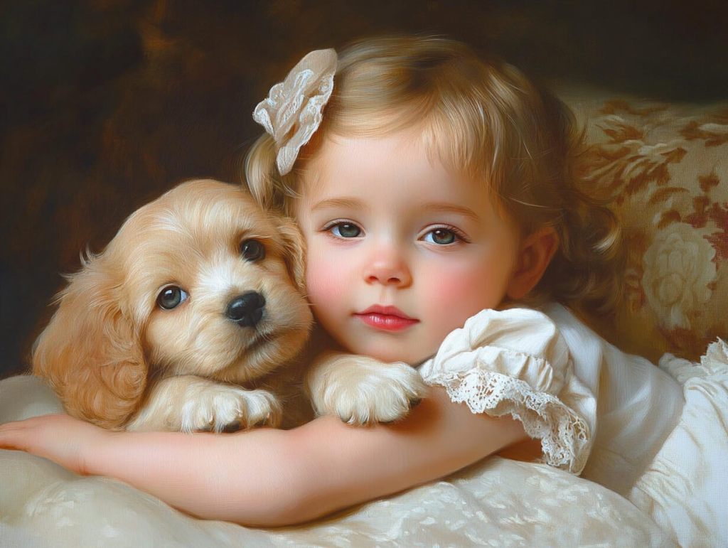 Una niña con su perro