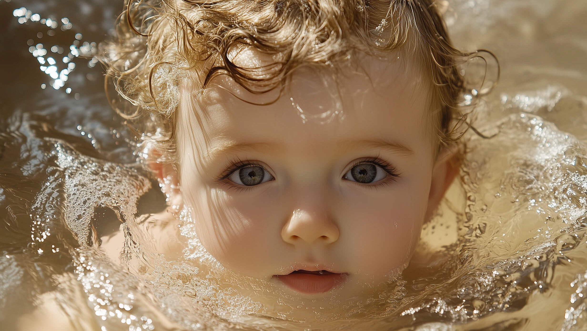 Un niño, dentro del agua