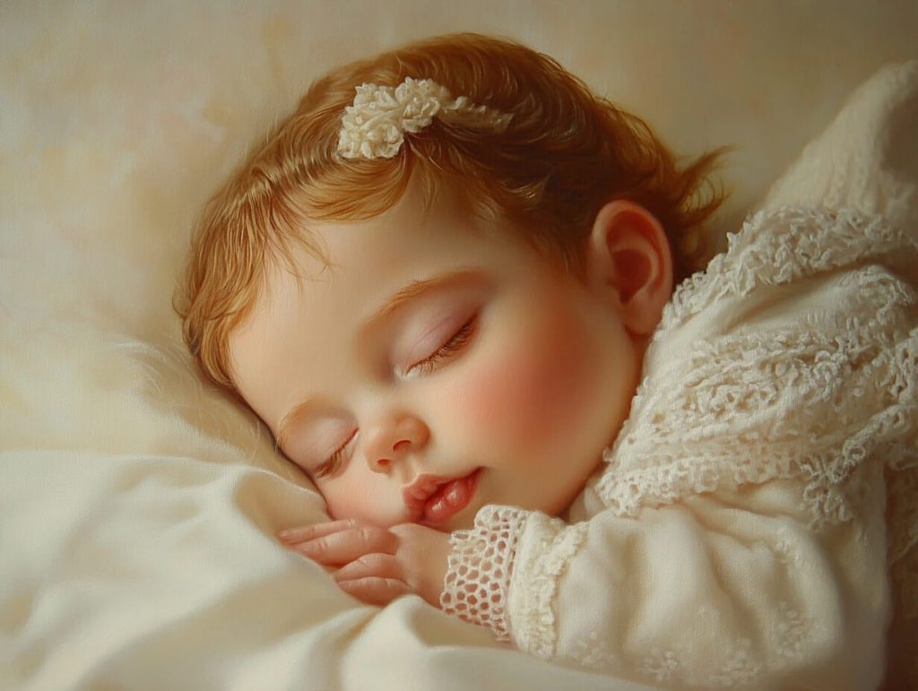Una niña pequeña dormida