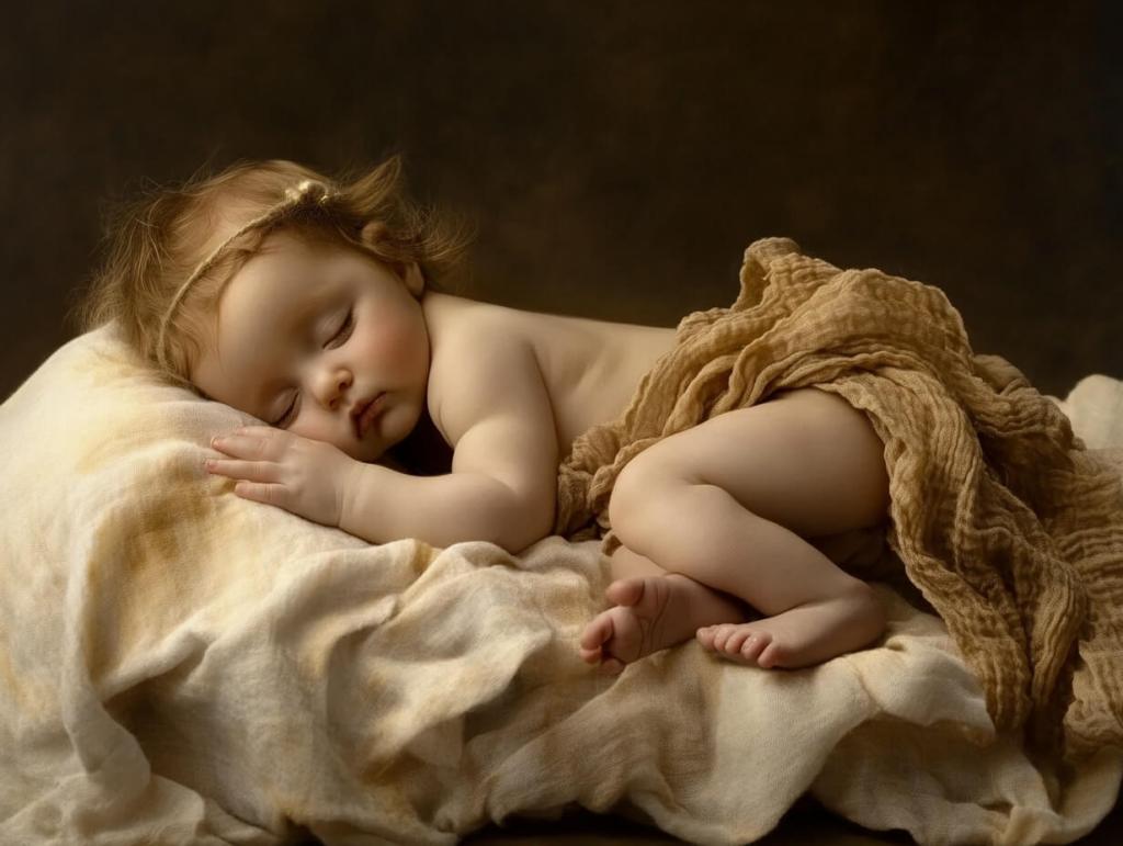 Una niña pequeña dormida