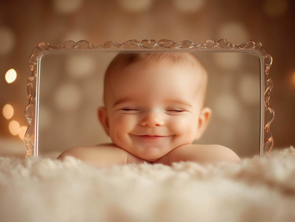 Un bebé sonriente