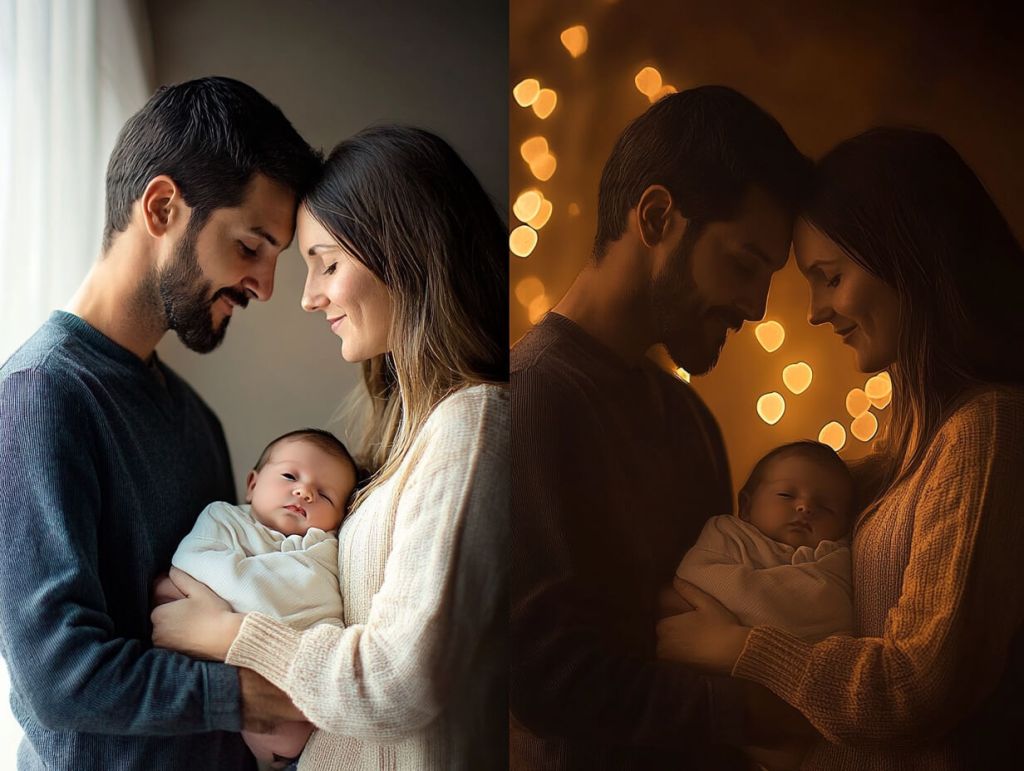 Dos imágenes de la misma familia