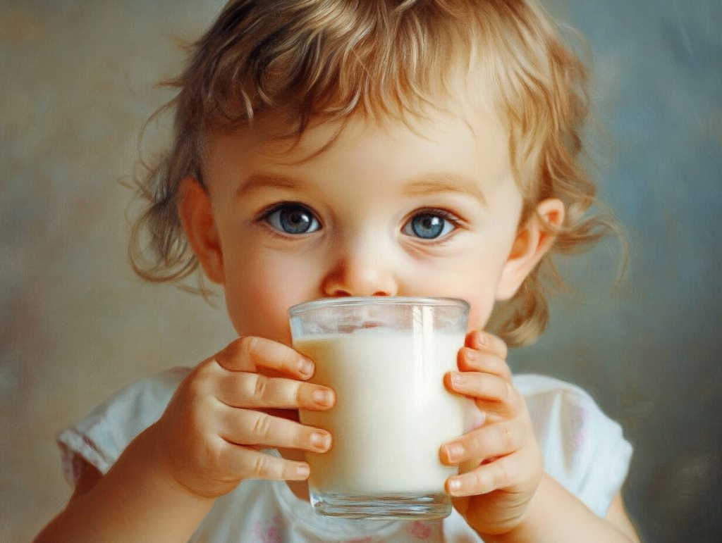 Una niña con un vaso de leche (RG)