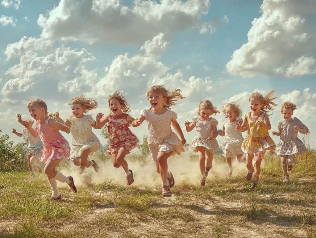 Un grupo de niñas al aire libre