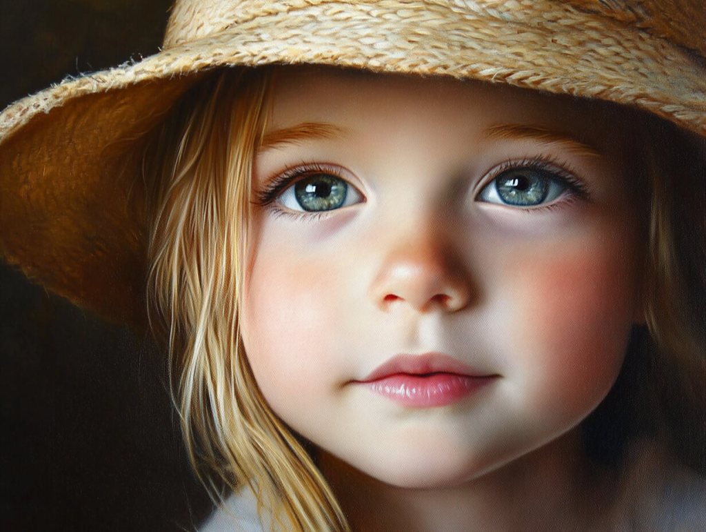 Retrato de una niña con sombrero