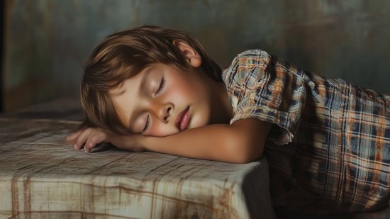 Un niño dormido encima de la mesa