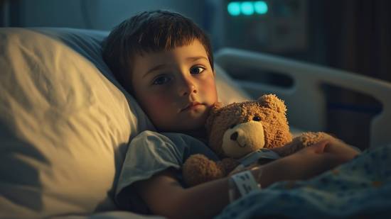 Un niño pequeño, ingresado en el hospital