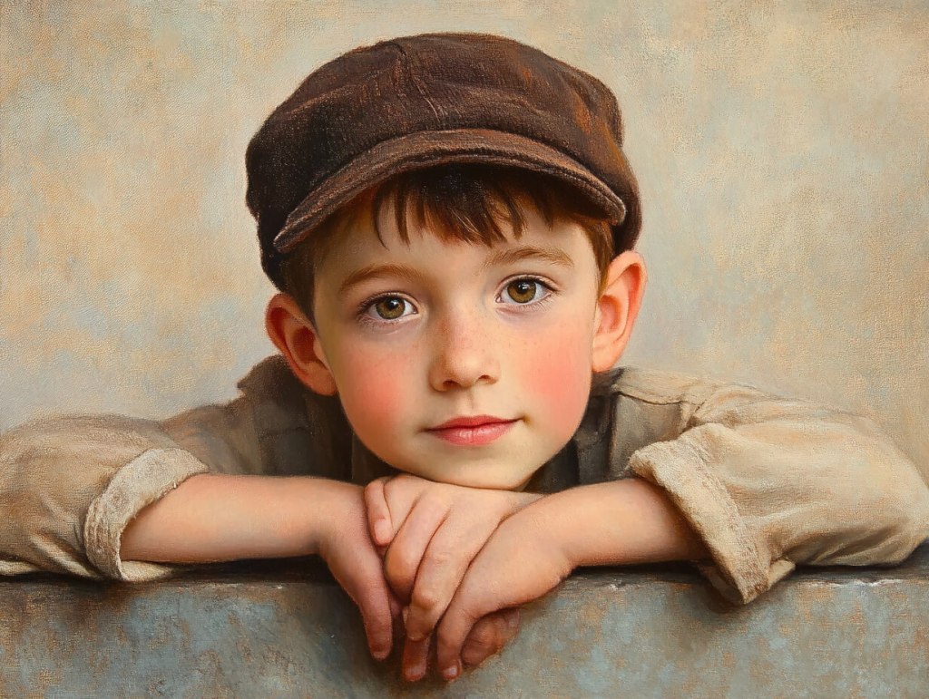 Retrato de un niño con gorra